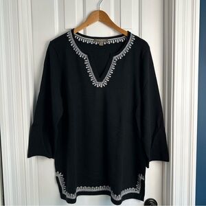 Tommy Bahama Women's Island Cashmere Embroidered Tunic EUC